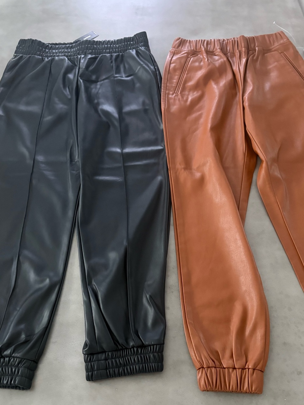 Express & INC women Faux Leather Joggers - Black & Brown